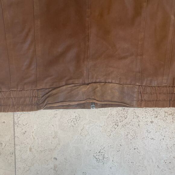 Wilsons Mens Vest Sz S Brown Motorcycle Jacket Genuine Leather Full Zip Biker - Picture 9 of 11